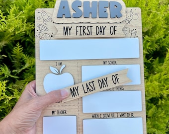 First Day of School Sign, Personalized Back to School Sign, Last Day of School Sign, School Photo Sign, School Milestone Sign