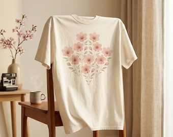 Koszulka Comfort Colors® Sakura | Wiosenne kwiaty, unisex, Cottagecore