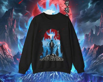 Bluza Jin Woo: Bluza z okrągłym dekoltem unisex z anime Solo