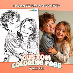 Custom Coloring Pages from Photo, Custom Sketch Coloring Page, Custom Kids Activity Page, Personalized Coloring Page, Custom Coloring Gift