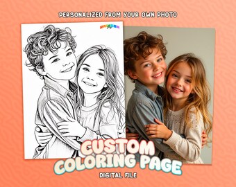 Custom Coloring Pages from Photo, Custom Sketch Coloring Page, Custom Kids Activity Page, Personalized Coloring Page, Custom Coloring Gift