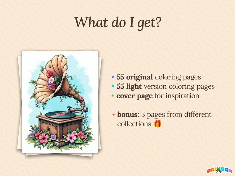 55 Floral Vintage: Coloring Book, Flowers Theme, Botanical Coloring ...