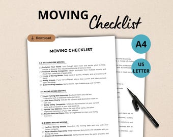 Moving Checklist, Relocation Guide, Out of State Plan, New Home Essential, Apartment Inspection List, Declutter Planner, Packing Template