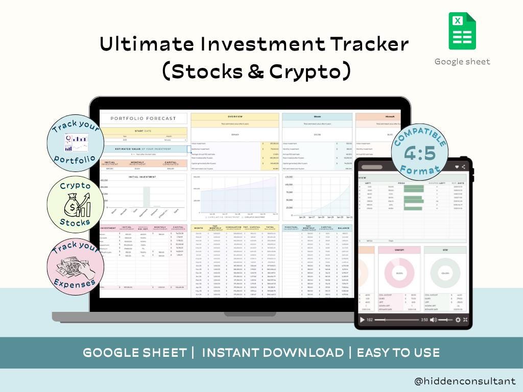 Excel template crypto - Etsy France