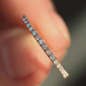 Full Eternity Colorless Moissanite Wedding Band Ring, Sim Diamond Band, Micro Pave Round Cut Matching Band, Engagement Ring, Stackable Band