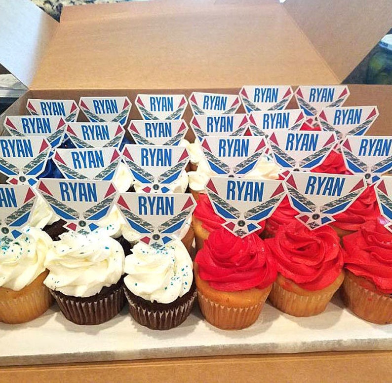 Air Force Cupcake Picks Air Force Cupcake Topper Air Force Etsy