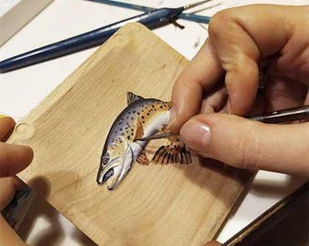 Personalized 100% Handmade Wooden Rockfish Fishing Tackle Box, VIP Gift, Father's Day Gift, Fisherman Gift, Retirement Gift