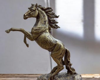 馬の像 立ち上がる馬の像 - ブロンズ種牡馬彫刻 - 乗馬アート装飾