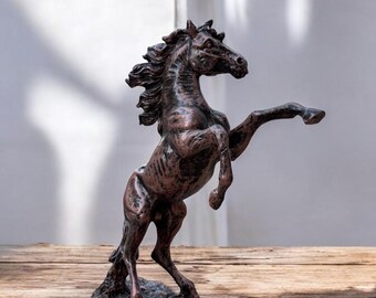 馬の像 立ち上がる馬の像 - ブロンズ種牡馬彫刻 - 乗馬アート装飾