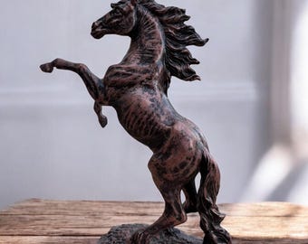 馬の像 立ち上がる馬の像 - ブロンズ種牡馬彫刻 - 乗馬アート装飾
