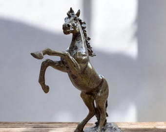 馬の像 立ち上がる馬の像 - ブロンズ種牡馬彫刻 - 乗馬アート装飾