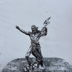 Zeus Statue – King of Greek Mythology | Bronze-Look Lightning Symbol | Perfect Home or Office Decor Gift
