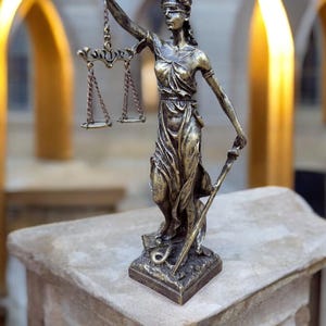 sculpture- statue -sculpture art -Lady Justice Statue- Themis Sculpture- Law Office Decor- Justice Goddess Statue- Bronze Justice Figure-law