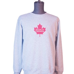 Classic Nation of Canada Embroidered Sweatshirt - Cozy Crewneck Canadian Grey Pullover for All Seasons