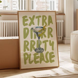 Dirty Martini Print, Bar Cart Decor, Cocktail Art, Alcohol Poster, Kitchen Wall Art, Aesthetic Room Decor, Trendy Wall Art, Digital Download