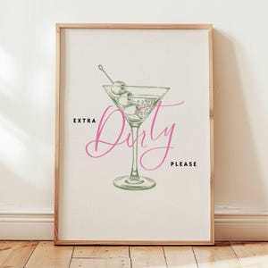Dirty Martini Print, Bar Cart Decor, Cocktail Art, Alcohol Poster, Kitchen Wall Art, Aesthetic Room Decor, Trendy Wall Art, Digital Download