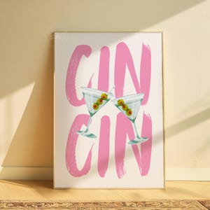 Trendiger Cin Cin Print, Barwagen Dekor, Prost Druck, Signature Drink Schild, Cocktail Poster, Küchen Wanddekoration, Cocktail Art digitaler Download