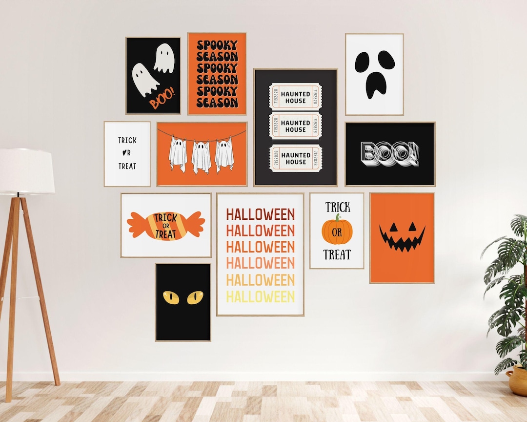 Halloween Print Bundle Gallery Wall Art Set of 12 Spooky Halloween ...