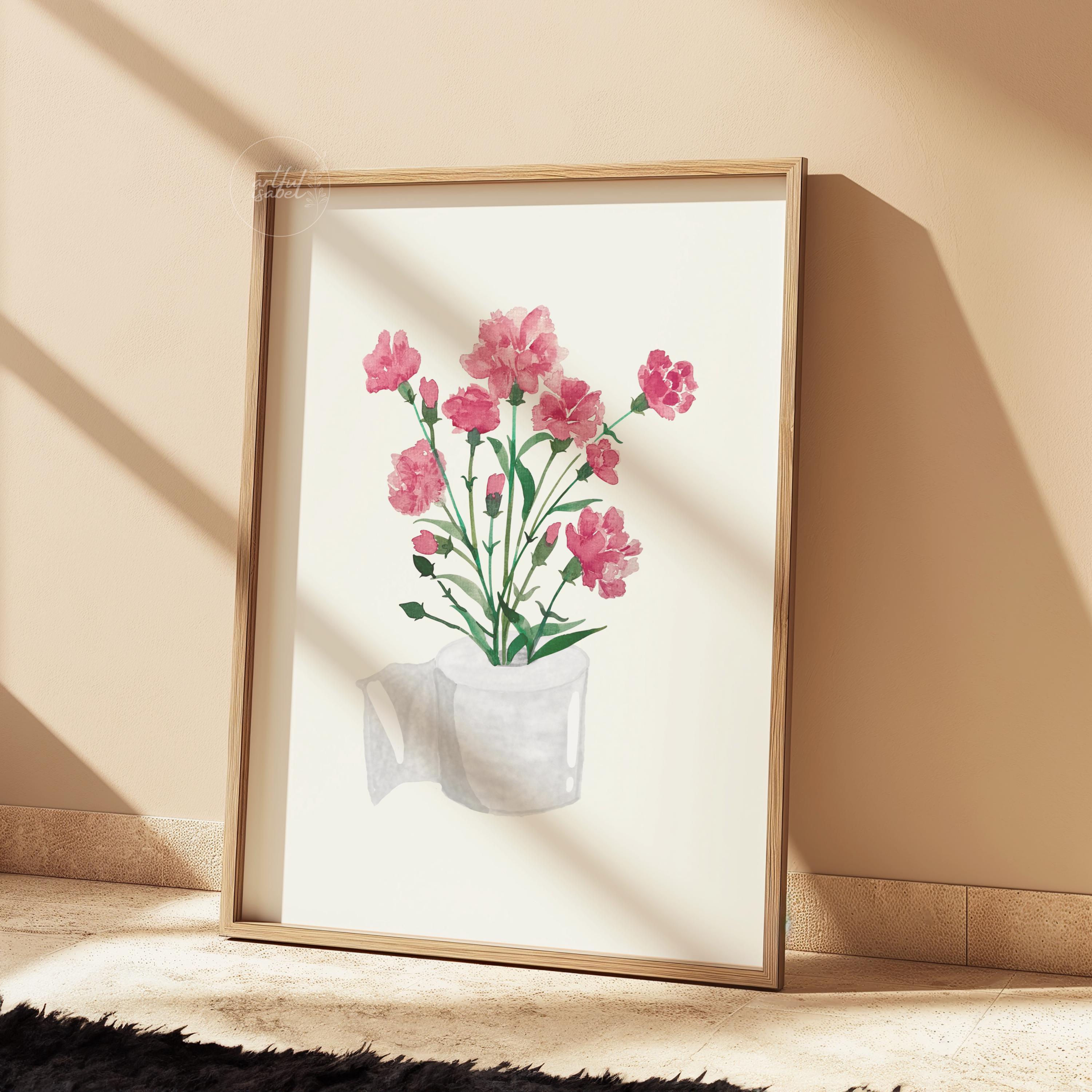 Toilet Paper Roll Plant Print, Watercolor Art, Funny Bathroom Wall Art, Botanical Print, Minimalist Wall Art, Toilet Print, Digital Download