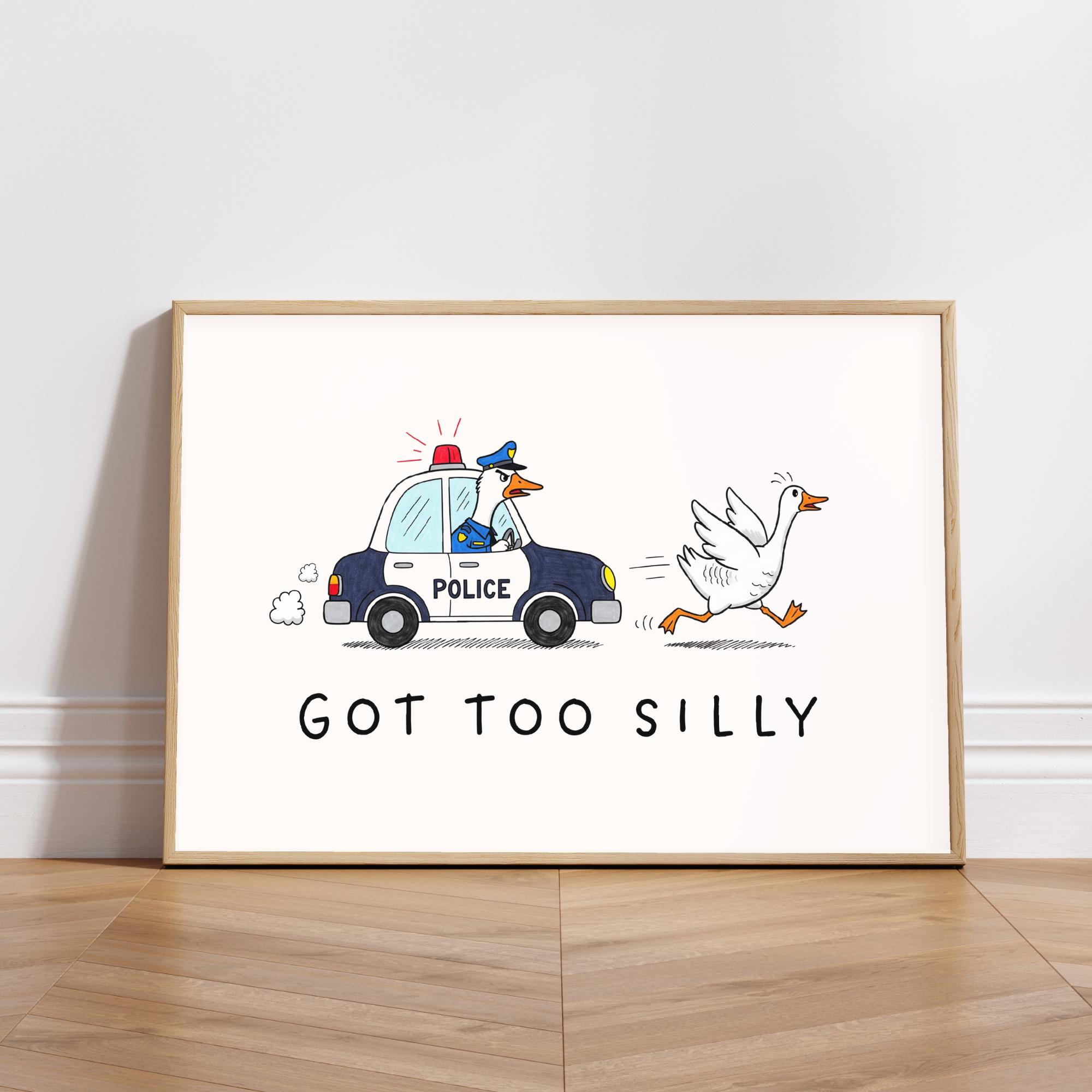 Got Too Silly Goose on the Loose Print Funny Nursery Decor Animal Print ...