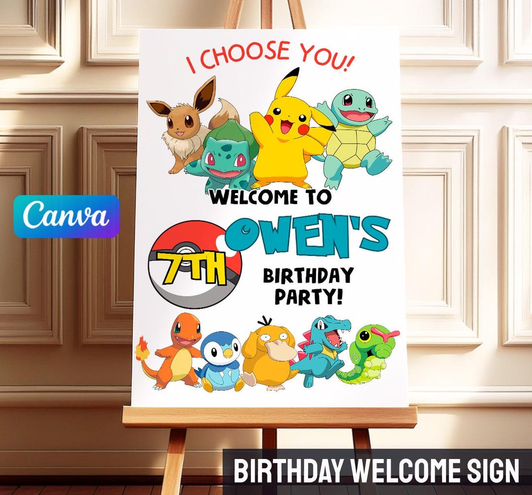 Anime Welcome In, Birthday Welcome Sign, Printable Editable Party ...