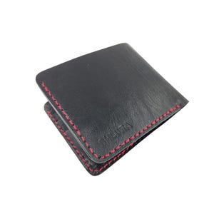 Cartera de piel de cabra de doble capa y cosida a mano