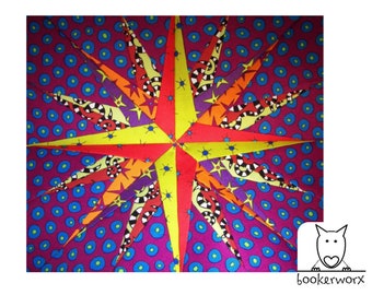 Modèle d'assemblage de papier boussole de marin, comment matelasser, tutoriel Fat Quarter, étoile en papier tissu, bloc de patchwork, machine à coudre