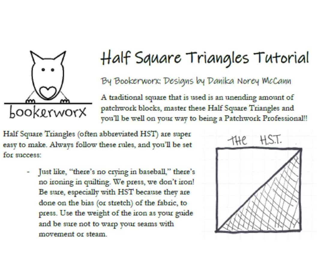 Half Square Triangle Tutorial and Sewing Pattern Beginner HST Quilting ...
