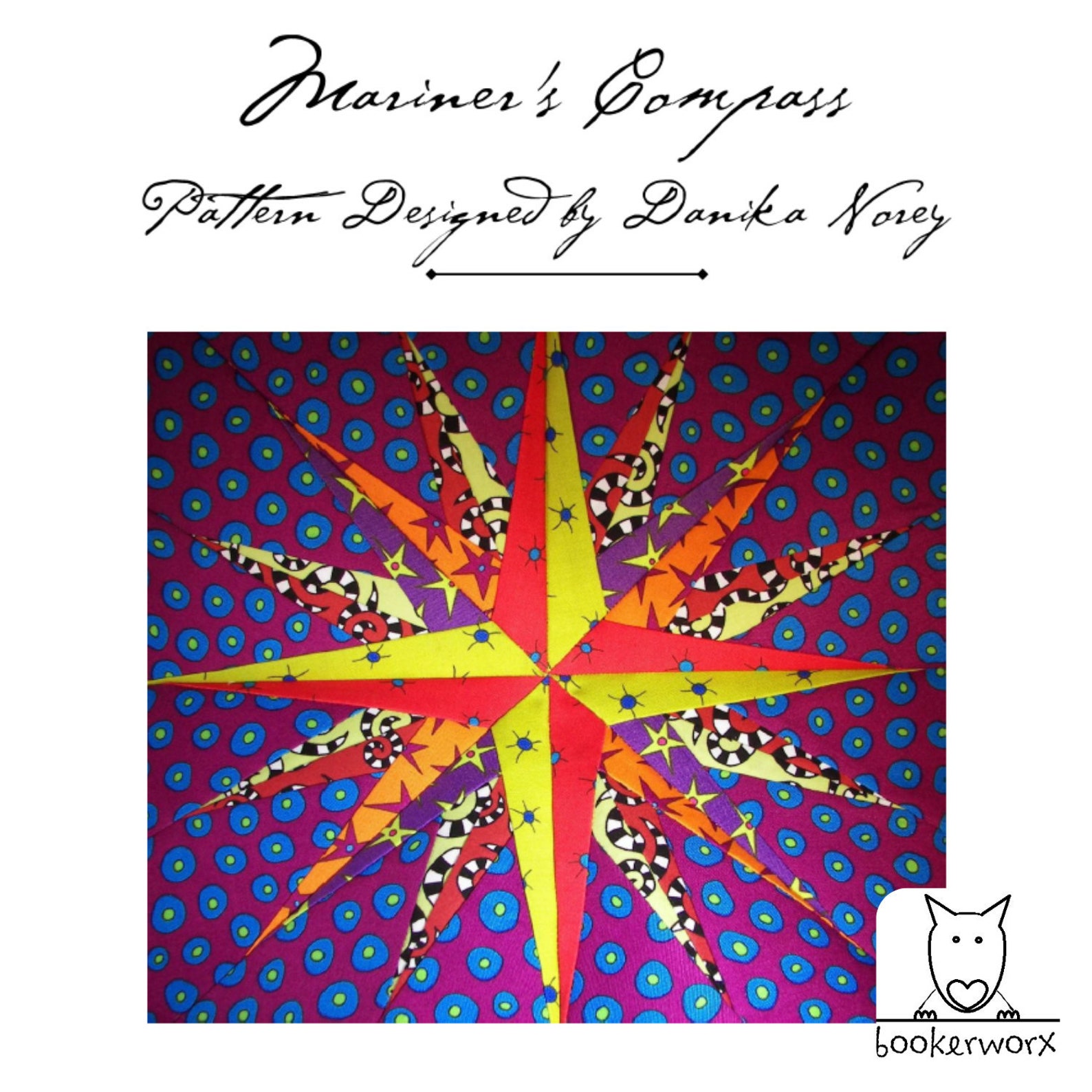 Mariner's Compass Paper Piecing Pattern, How to Quilting, Fat Quarter