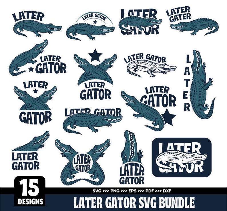 Funny Alligator SVG Bundle: Sarcastic Gator Designs (digital Download ...