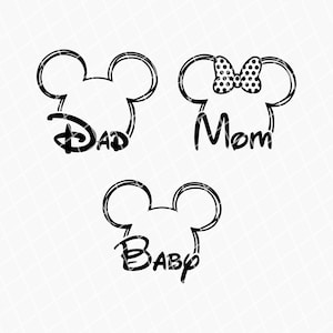 Anpassen der Familienreise neue SVG, Anpassen der Geschenkidee, Vinyl Schnittdatei, Maus SVG, Mutter Papa Baby DisneyLand Reise Shirt Druck, Familien Ziele svg png
