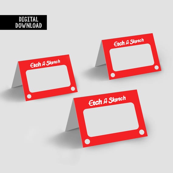 Toy Story Birthday Party Table Cards, Etch a Sketch Labels (Digital Download)