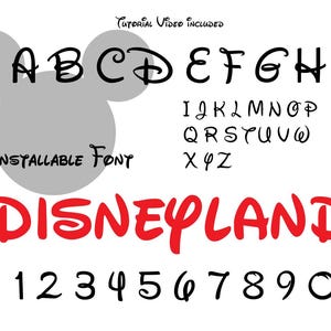 Font alfabeto Mouse installabile Walt Font, Svg, Pdf, Jpg, Ai File di progettazione stampabili, Mouse Font SVG, Lettere SVG, Font Walt, Disneyland