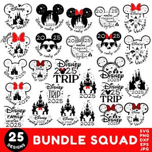 Bundel familievakantie 2025 Svg Png, Magical Kingdom Svg, familie-uitje Svg, Family Squad Svg, Friend Squad Svg, Vacay Mode Svg