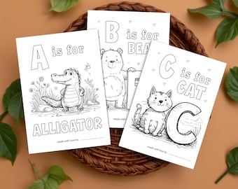 Baby Shower ABC Coloring Book: Keepsake Guest Book (Digital Download)