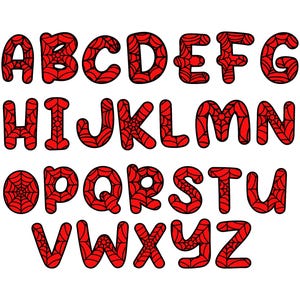 Spider Web Font SVG: Halloween Alphabet (DXF)
