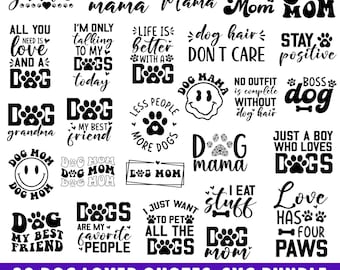 Dog Lover Quotes SVG Bundle: Puppy, Paw Print Designs (Digital Download)
