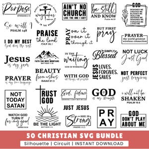 Christian SVG Bundle: Bible Verse, Faith Designs (Digital Download)