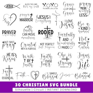 Christian SVG Bundle: Bible Verse, Faith Quotes (Digital Download)