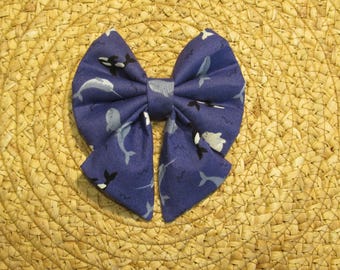 Sealife Orca and Whales Lady Sailor Bow Tie: Easy Collar Attachment