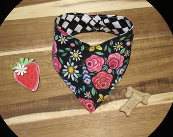 Dog Cat Bandana Reversible Floral Pet Scarf with Adjustable KAM Snaps
