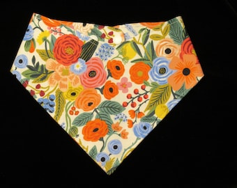 Rifle Paper Co Wildwood Cream Garden Party Floral Dog Bandana Adjustable Snaps