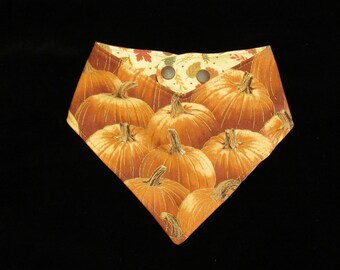 Pumpkin Leaves Autumn Leaves Dog Cat bandana Thanksgiving with Adjustable Snaps