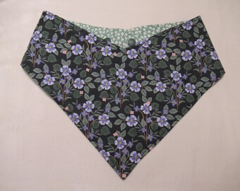 Rifle Paper Co Black Blue Green Floral Dog Bandana Pet Scarf Snap On