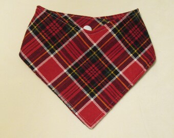 Christmas Red Holiday Dog Cat Bandana Flannel Pet Scarf with Adjustable Snaps