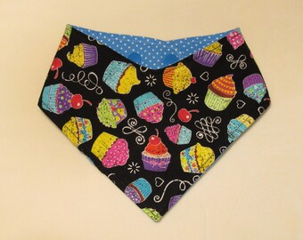 Dog Cat Bandana Happy Birthday Celebration Cupcake Pet Scarf with Adjustable Snaps