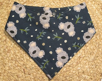 Wild Ones Sweet Koala Bear Dog Cat Bandana: Easy KAM Snap Attachment