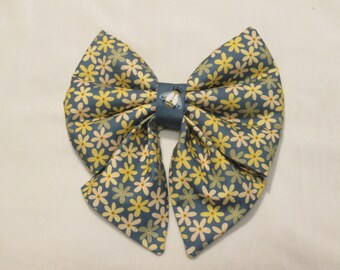 Honeybee Floral Bees Knees Dog Cat Lady Sailor Bow Tie: Easy Collar Attachment