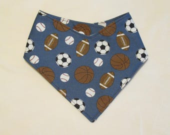 Football Soccer Baseball Basketball Sports Dog Cat Bandana with Adjustable Snaps