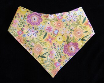 Floral and Butterflies Dog or Cat Bandana Pet Scarf with Adjustable Snaps